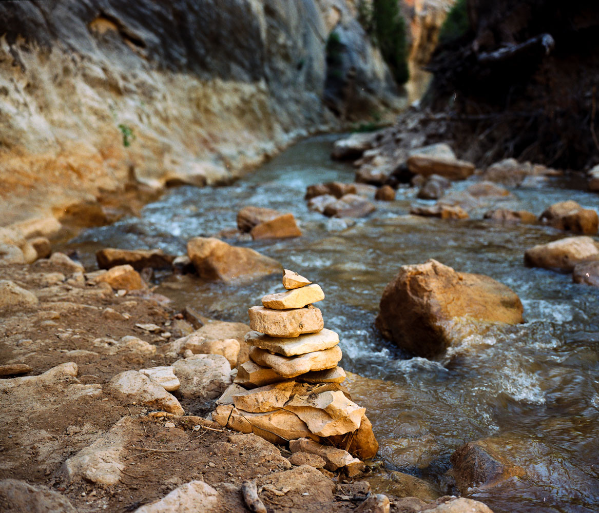 Cairn in the Narrows, Zion National Park, Utah